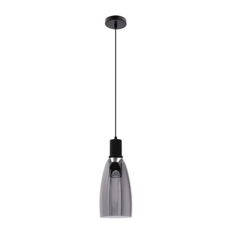 Udin big lampa wisząca czarny 1x15W GU10 klosz szary 31-26927