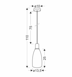 Udin big lampa wisząca czarny 1x15W GU10 klosz szary 31-26927