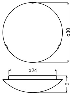 IZIS PLAFON 30  SREBRO 1X60W E27 13-11582