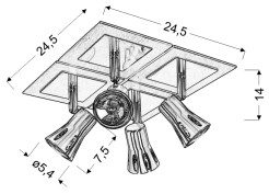 MODENO PLAFON 4X50W GU10 98-81691