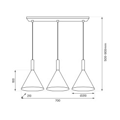 Lampa wisząca PERU WHITE 3xE27 MLP0980