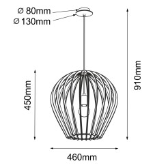 Lampa wisząca Bala - Naturalna sklejka (460 mm) 5016 Antigo