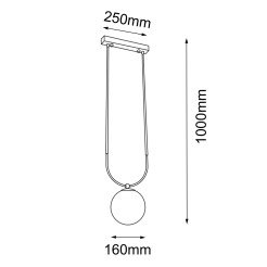 Lampa wisząca Balos - Mosiądz polerowany-czarna 8162 Antigo