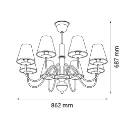 Lampa wisząca Deria - Platyna (862 mm) 5099 Antigo