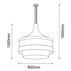 Lampa wisząca Dota O - Czarna (800 mm) 3000K 5030 Antigo