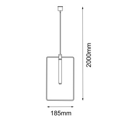 Lampa wisząca Faro prostokąt - Mosiądz polerowany (185 mm) 8288 Antigo