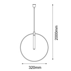 Lampa wisząca Faro okrąg - Mosiądz polerowany (320 mm) 8290 Antigo