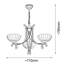 Lampa wisząca Granada 3 - Patyna połysk (710 mm) 8313 Antigo