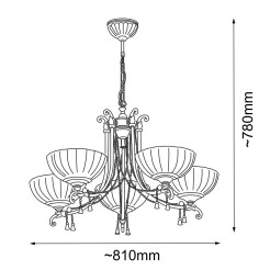 Lampa wisząca Granada 5 - Patyna połysk (810 mm) 8315 Antigo