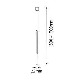 Lampa wisząca Lara 1 - Mosiądz polerowany-czarna (1700 mm) 8346 Antigo