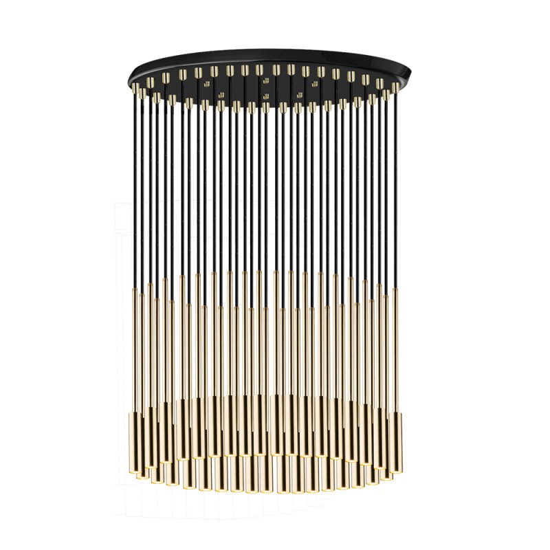 Lampa wisząca Lara 35 - Mosiądz polerowany-czarna (420 mm) 8348 Antigo