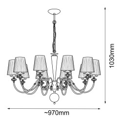 Lampa wisząca Lilosa 10 - Mosiądz polerowany (970 mm) 8683 Antigo