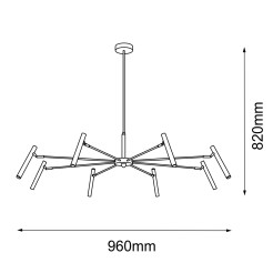 Lampa wisząca Livo 8 - Mosiądz polerowany (960 mm) 8394 Antigo