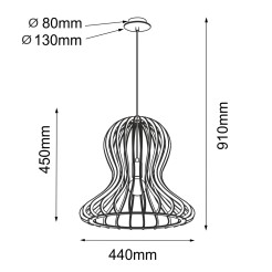 Lampa wisząca Octo - Naturalna sklejka (440 mm) 5017 Antigo