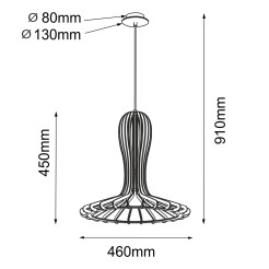 Lampa wisząca Rina - Naturalna sklejka (460 mm) 5018 Antigo