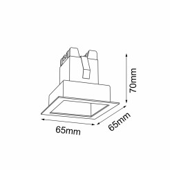 Lampa wpuszczana A - Glare in 1 - Czarna 3000K 3038 Antigo