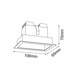 Lampa wpuszczana A - Glare in 2 - Czarna 3000K 3042 Antigo