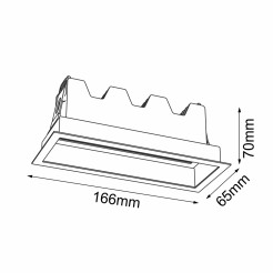 Lampa wpuszczana A - Glare in 5 - Czarna 3000K 3046 Antigo