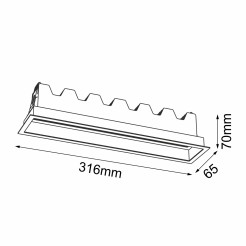 Lampa wpuszczana A - Glare in 10 - Czarna 3000K 3050 Antigo