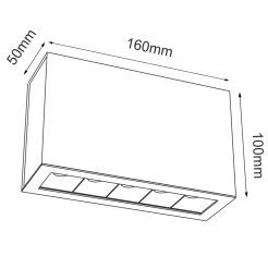 Plafon A - Glare 5 - Czarny (100 mm) 3000K 1037 Antigo