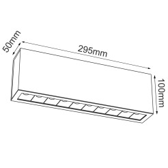 Plafon A - Glare 10 - Czarny (100 mm) 3000K 1041 Antigo