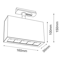 Spot A - Glare track 5 - Czarny - Szynoprzewód 1F 230V 3000K 6322 Antigo