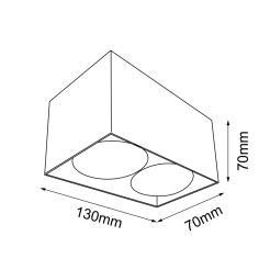 Plafon Cage out mini 0-2 - Czarny (70 mm) 1076 Antigo