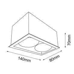 Plafon Cage out mini 1-2 - Czarny (70 mm) 1080 Antigo