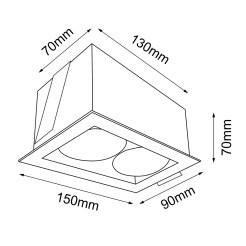 Lampa wpuszczana Cage in mini 1-2 - Czarna 3034 Antigo