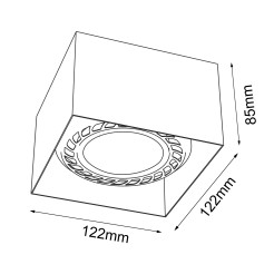 Plafon Cage out 0-1 - Czarny (85 mm) 1267 Antigo