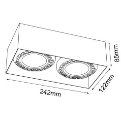 Plafon Cage out 0-2 - Czarny (85 mm) 1269 Antigo