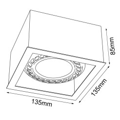 Plafon Cage out 1-1 - Czarny (85 mm) 1271 Antigo