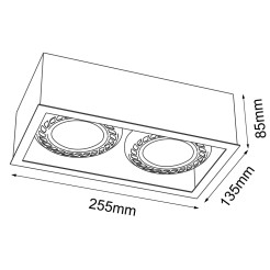 Plafon Cage out 1-2 - Czarny (85 mm) 1273 Antigo