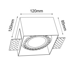 Lampa wpuszczana Cage in 0-1 - Czarna 3268 Antigo