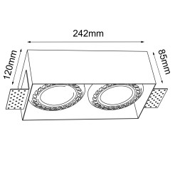 Lampa wpuszczana Cage in 0-2 - Czarna 3270 Antigo