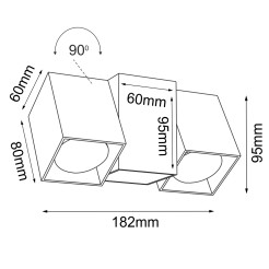 Reflektor Cube 2 - Czarny (95 mm) 2294 Antigo