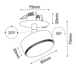 Lampa wpuszczana Drop in 1 - Czarna 3258 Antigo