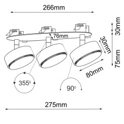 Lampa wpuszczana Drop in 3 - Czarna 3262 Antigo