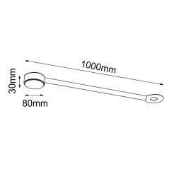 Lampa modułowa Drop Line 1 - Czarna (1000 mm) 1012 Antigo