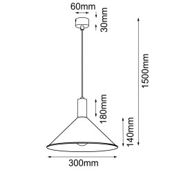 Lampa wisząca Erto P - Czarna (300 mm) 5004 Antigo