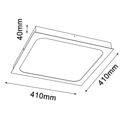 Plafon Hika - Czarny (410x410 mm) 3000K 1052 Antigo