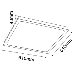 Plafon Hika - Czarny (610x610 mm) 3000K 1056 Antigo