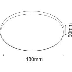 Plafon Ika 48 - Biały-czarny IP54 3000K 1066 Antigo