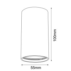 Plafon Point 55 - Czarny (100 mm) 1252 Antigo