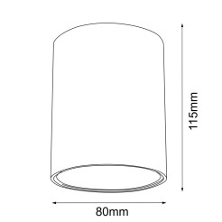 Plafon Point dif 80 - Czarny (115 mm) 1254 Antigo