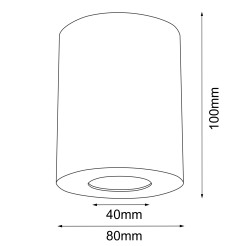 Plafon Point H 80 - Czarny IP44 (100 mm) 1256 Antigo