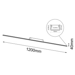 Plafon Slim C - Czarny (1200 mm) 3000K 1289 Antigo