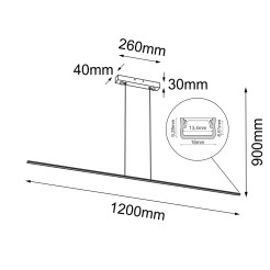 Lampa wisząca Slim P - Czarna (1200 mm) 3000K 5000 Antigo