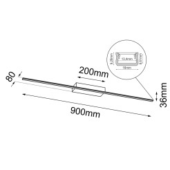 Kinkiet Slim W - Czarny (900 mm) 3000K 4000 Antigo