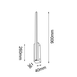 Kinkiet Slim W 90 - Czarny (900 mm) 3000K 4021 Antigo